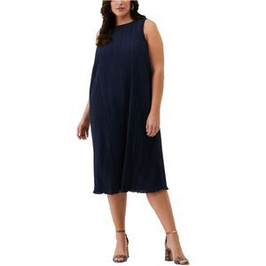 Ella Rafaella Womens Pleated Maxi Dress, Blue, NWT